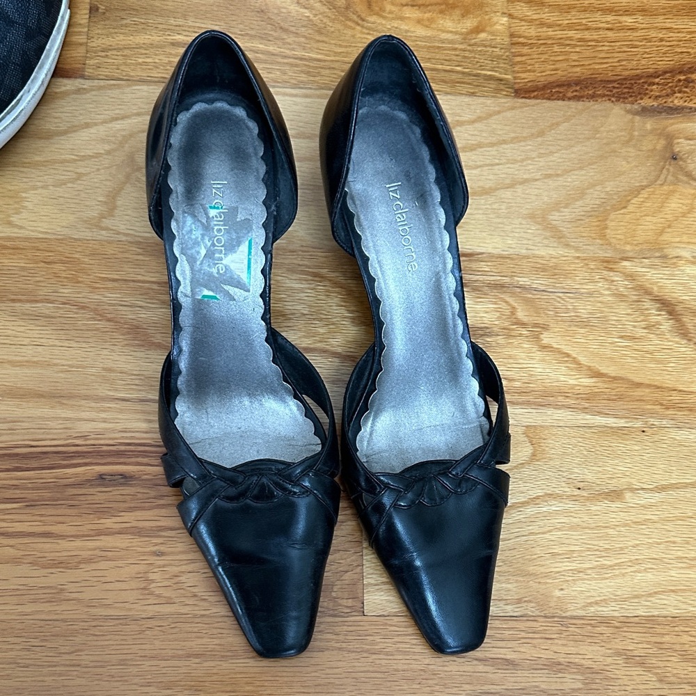 Black Square-Toe Heels